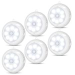 BLS-86 AA Battery Powered Lights, Motion Sensor Light Indoor, Under Cabinet Light, Battery Led Light, Closet Lights, Stick on Wireless Puck Lights for Hallway, Stairway, Basement, Kitchen (6 Packs)