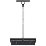 SNO go Snow Shovel with 32” Wide Plow Scoop for Driveway and Side Walks | Snow Pusher with Ergonomic Patent Pending T-Handle | Prime Polyethylene Plastic | Made in The USA