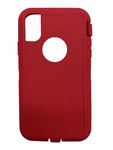 Replacement Rubber Outer Skin Shell Compatible with Otterbox Defender Series Case iPhone XR (Red)