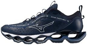 Mizuno Men's Wave Prophecy 13 Running Shoe, Navy Peony/White, 10