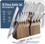DALSTRONG Knife Block Set - 18 Piece Colossal Knife Set - Gladiator Series - High Carbon German Steel - Acacia Wood - ABS Handles Kitchen Knives - Premium Kitchen Knife Set with Block - NSF Certified