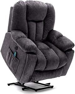 BTM Power Massage Lift Recliner Chair with Heat & Vibration for Elderly, Heavy Duty and Safety Motion Reclining Mechanism - Antiskid Fabric Sofa Contempoary Overstuffed Design