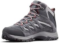 Columbia Women's Crestwood Mid Waterproof, Graphite/Daredevil, 10