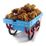 Ek Do Dhai Namaste Thela Wooden Cart Trolley | Platter Tray for Snacks & Appetizers | Best for Serving | Blue | Designer Multicolor | Pack of 1