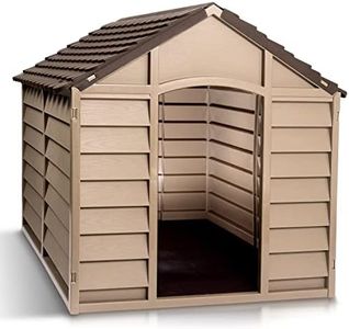 Starplast Large Dog Kennel: 1 Outdoor Plastic Pet House, Weather & Water Resistant, Easy to Assemble, 33.8 x 33.1 x 32.3 Inches, 2 Color Options 50-701