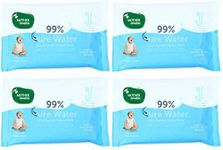 Mother Sparsh Thick Fabric Baby Water Based Unscented Wipe (Blue, 10 Wipes) - Pack of 4