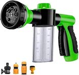 Hose Soap Sprayer Nozzle 8 Patterns, Car Wash Soap Sprayer Foam Sprayer Gun with 100cc Soap Dispenser Bottle, Garden Hose Nozzle Sprayer for Cleaning, Plant Watering, Showering Pet,4 Hose Connectors