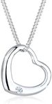 Diamore Elli DIAMONDS Necklace Women Heart Pendant Classic with Diamond (0.03 ct.) in 925 Sterling Silver, 450, Silver, Diamond