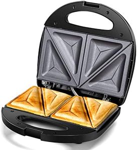 Aigostar 2in1 Sandwich Maker Panini Press Grill with Nonstick Plates, Double-Sided Heating Electric Sandwich Press Grill, Breakfast Sandwich Toaster Grilled Cheese Maker Snacks with Easy Cut Edges