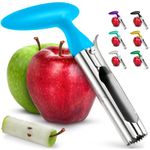 Premium Apple Corer Tool - Easy to Use Durable Apple Cutter Remover for Pears, Bell Peppers, Fuji, Honeycrisp, Gala and Pink Lady Apples - Stainless Steel Kitchen Gadgets Cupcake Corer - Zulay Blue