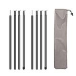 Aserell Tent Tarp Poles Set of 2, Universal 200CM Telescopic Adjustable Aluminium Camping Awning Poles Tent Accessories for Headroom Canopy Porch Sun Shade Sail