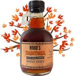 WOOD'S Vermont Maple Syrup – Traditional 100% Pure Maple Syrup | Small-Batch, Vegan Natural Sweetener | Grade A, Robust Taste | Perfect for Pancakes, Coffee, Cocktails & More | 8.45 Fl Oz (250mL)