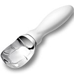 Rainspire Ice Cream Scoop Stainless Steel with Comfortable Handle, Ice Cream Scooper Heavy Duty, Ice Cream Spade Great for Spooning Frozen Hard Gelato and Sorbet, Cookie Dough, Melon, White