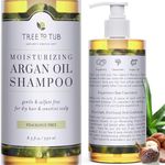 Tree To Tub Fragrance Free Shampoo for Dry & Sensitive Scalp - Gentle Unscented Hydrating Hair Shampoo for Women & Men, Moisturizing Sulfate Free Shampoo w/Organic Argan Oil, All Natural Aloe Vera