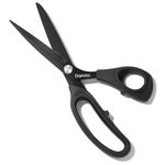 Damita 8.5" Heavy Duty Fabric Scissors - Black Titanium Coated, Premium Forged Utility Scissors with TPR Grip Handles for Home Office Artists Dressmakers (1 Pack)