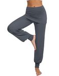 Terecey Yoga Pants for Women Casual Loose Harem Pants High Waist Workout Stretch Lounge Trousers for Yoga Jogging Dark Gray