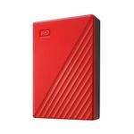 WD 6TB My Passport Portable External Hard Drive, Red, includes backup software with defense against ransomware, and password protection - WDBR9S0060BRD-WESN