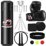 Prorobust Punching Bag for Adults, 4ft PU Heavy Boxing Bag Set with 12OZ Gloves for MMA Kickboxing Boxing Karate Home Gym Training (Unfilled)