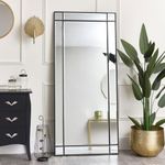 Melody Maison Large Black Framed Wall/Leaner Mirror 80cm x 180cm