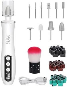 PELCAS Cordless Nail Drill, 10 Speeds Professional Electric Nail File with LED Light 25000RPM Portable Electric Toenail Files with LCD Screen for Thick Nails, Acrylic Nails, Polishing, Nail Art