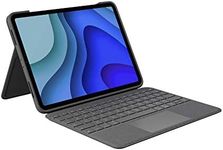 Logitech Folio Touch iPad Pro 11-inch (1st, 2nd, 3rd, 4th gen - 2018, 2020, 2021, 2022) Keyboard Case - Backlit Keyboard, Trackpad, Smart Connector - Grey, USA Layout