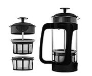 ESPRO - P3 French Press - Double Micro-Filtered Coffee and Tea Maker, Grit-Free and Bitterness-Free Brews, Ideal for Loose Tea and Coffee Grounds - (Black, 32 Oz)