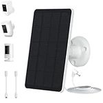 DaybreakAura 5W Solar Panels for Security Cameras - Compatible with Ring Spotlight Cam(Battery), Ring Stick Up Cam Battery - 9.8 Ft Charging Cable - Micro USB & USB-C & DC3.5mm Ports 1PACK