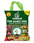 COIR GARDEN - Organic Enriched Magic Soil (5 KG) - Soil Less Potting Mix for Plants with Organic Fertilizer & Seaweed, Ready to Use, Fill More Pots as Light Weight & High Volume