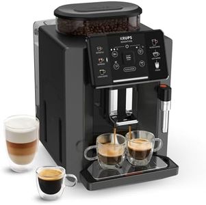 Krups Sensation C50, Machine à café grains, machine expresso, 5 boissons accès direct, Interface tactile, Facile à utiliser, Nettoyage automatique, Buse vapeur Cappuccino, Fabriqué en France EA910810