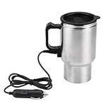 Travel Heating Cup, 450ml 12V Stainless Steel Car Coffee Warmer Heating Mug Cup