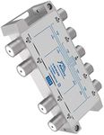 KELIIYO 8 Way Coaxial Cable Splitter 5-2500MHz,Work with Satellite TV CATV Antenna System and MoCA Configurations (Sliver-8 Way)