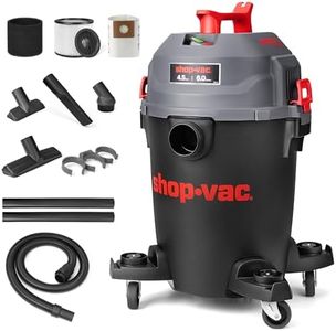 Shop-Vac 6 Gallon Ultra Quiet Shop Vacuum Wet and Dry, 4.5HP Powerful Suction Wet/Dry Vacuum with Attachments, 1-7/8 in. x 7 Ft Hose, 15 Ft Cord, Ideal for Jobsite, Garage, Workshop & Home, 5430541