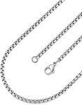 FaithHeart Thin Box Chain Necklace for Male 316L Stainless Steel Solid Italian Wheat Neck Chains Female Jewellery