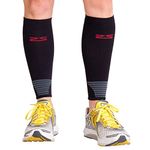 Zensah Ultra Compression Leg Sleeves for Running, Shin Splint Relief, Black,Small