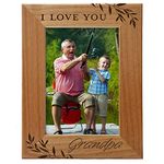 I Love You Grandpa, Engraved Natural Wood Photo Frame 5x7 Vertical Portrait Frame for Grandpa, Grandparent's Day, Best Grandpa Ever, Grandfather Gifts, Grandpa & Me, Father's Day, Christmas