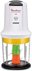 Moulinex Multi Moulinette 6-in-1, Tritatutto Elettrico, Trita, Frulla, Macina, Accessorio Salse 500 W, 0.5 Litri, 2 velocità, Bianco, AT7231