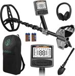 Gbnryg Metal Detector,Metal Detector for Adults,Waterproof Metal Detector,Gold Metal Detector,5 Detect Modes,Higher Accuracy 12" IP68 Coil,Bigger LCD Display(M55J-Grey)