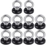 FINDMAG Magnetic Hooks, 10 Pack 40 LBS Black Magnetic Hooks Heavy Duty, Super Strong Neodymium Magnets Hooks with Countersunk Hole Eyebolt, Magnet with Hooks for Kitchen Workplace Office Garage