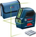 Bosch Professional Laser Level GLL 2-10 G (Green Laser, Working Range: up to 10 m, 3X Batteries AA, Pouch) - Amazon Exclusive