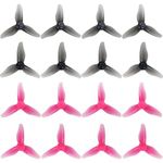 HOPLEX RC Propeller 2023 2 Inch 3-Blade Propeller 3 Holes Props for Gemfan Hurricane for 1105-1108 Brushless Motor RC Drone FPV Racing Toothpick 8CW 8CCW(Gray, Pink)