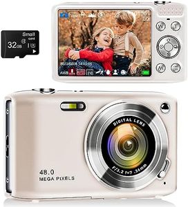 Digital Point and Shoot Camera, Compact Digital Camera with 2.88' IPS Screen 48MP 4K for Photo and Video, Small Digital Camera Support 16X Zoom Macro Mode and Flash, Beginner Camera for Teens