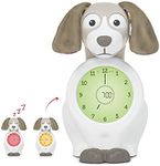 Zazu Davy The Dog - Sleep Trainer Clock & Nightlight for Kids - Light Up Alarm Clock, Helps Teach Your Child When to Wake up - Taupe