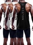 NELEUS Men's 3 Pack Dry Fit Y-Back Muscle Tank Top, 5031# 3 Pack: Black,grey,white, Medium