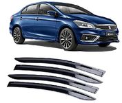 AutoMoto Unbreakable Injection Moulded Car Side Window Deflector, Door Visor, Wind Guard, Rain Guard Compatible with Maruti Ciaz Set of-4pcs