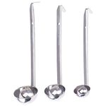 3 Pcs Soup Ladle,Small Stainless Steel Ladles and Spoons Professional Ladle with Hook,Heavy Duty Metal Ladle Kitchen Utensil Spoon for Kitchen Cooking Soup Sauce Soup Gravy Salad Dressing