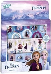 Totum- Sticker Disney Frozen II Rainbow High kit créatif-Reine des Neiges-stickerset-Set d'autocollants d'environ 50 pcs et 1 scène cartonnée, Caricature, 680692, Multicolore