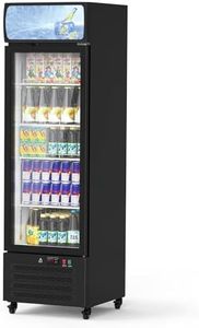 11.3 Cu Ft Commercial Merchandiser Refrigerator, Display Refrigerator with Glass Door for Beverage, Beer, Wine, Upright Display Cooler with 4 Adjustable Shelves for Shop,Restaurant,Apartment, Black