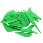 KYMLL 50 Pcs Archery Arrow Feather Waterdrop Shape Turkey Feather Vane Fletching for DIY Outdoor Sports Accessories (Green)