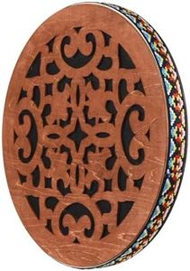 Btuty Ocean Drum Ethnic Percussion Instrument Onomatopoeic Music Portable Hand Drum Instrument Sound Therapy Relaxing Water Sound Birch Wooden Drum for Performance Accompaniment