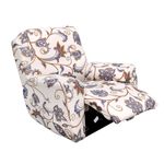 CRFATOP Stretch Recliner Cover 4-Pieces 1Seat Recliner Chair Slipcovers Printed Fallon Collection Slipcover Recliner Lazy Boy Furniture Protector for Living Room,01